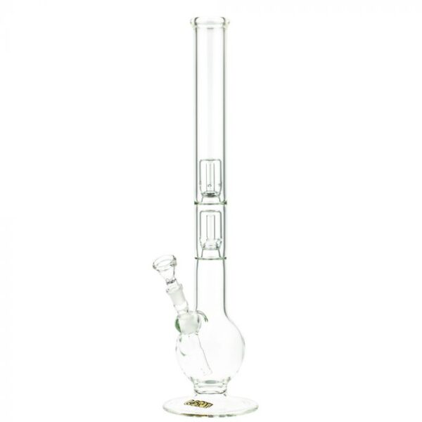 G-Spot Glass Bubble Base Double Percolator Bong with Gold Logo | 60cm